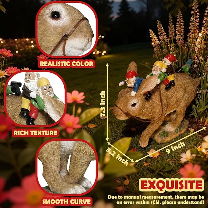 Sunthus Funny Garden Gnomes Decorations for Yard | Bunny Statue Outdoor Decor For Rabbit Lover