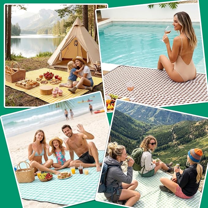 Waterproof Beach Blanket Picnic Mat Outdoor Dog Rug Foldable Oversized Extra Large Sandproof Sand Free Resistant Big XL Giant Towel Hawaii Family Essentials Supplies Summer Must Have Vacation Gift