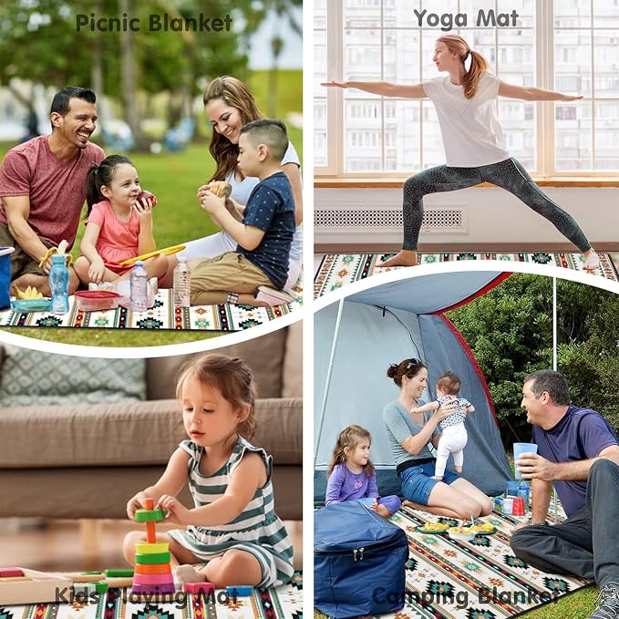 Picnic Blankets Waterproof Foldable, 60’‘x80'' Portable Dual Layers Outdoor Travel Camping Picnic Backpacking Hiking Beach Blanket Mat for Grass Padded Lawn Park Beach,Picnic Accessories