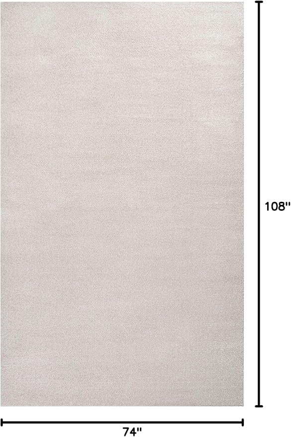 JONATHAN Y Haze Solid Low-Pile Ivory Indoor Area Rug 6x9, Coastal,Bohemian,Minimalist,Classic, Easy-Cleaning for Living Room,Bedroom,Kitchen,Pet Friendly,Non-Shedding (SEU100D-6)