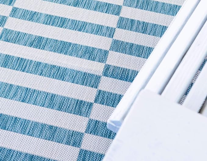 Unique Loom Outdoor Striped Collection Area Rug - Striped (6' 1" x 9' Rectangle, Light Aqua/Ivory)