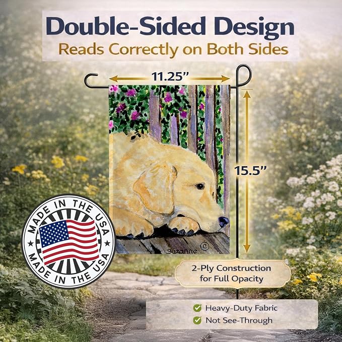 Caroline's Treasures SS8756GF Golden Retriever Garden Flag Mailbox Flag Decorative Yard Flag Banner Outside Patio Artwork Yard Flower Beds, Garden Size, Multicolor