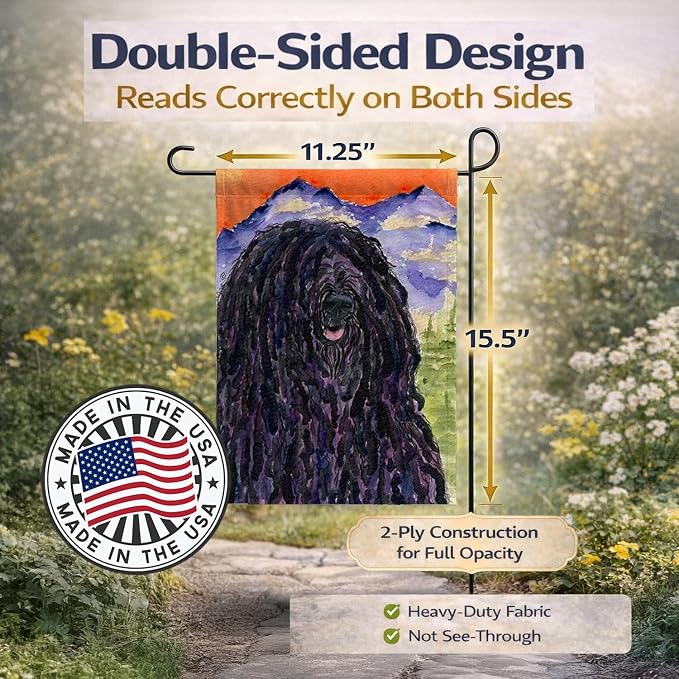 Caroline's Treasures SS8623GF Puli Garden Flag Mailbox Flag Decorative Yard Flag Banner Outside Patio Artwork Yard Flower Beds, Garden Size, Multicolor