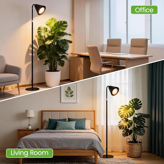 Grow Lights Indoor Plants, 20W Full Spectrum, 63in Adjustable Height Stand | 4/8/12/16H Auto Cycle Timer, 10 Levels Dimmable Remote Control Standing Grow Floor Lamp for Small, Medium to Tall Plants