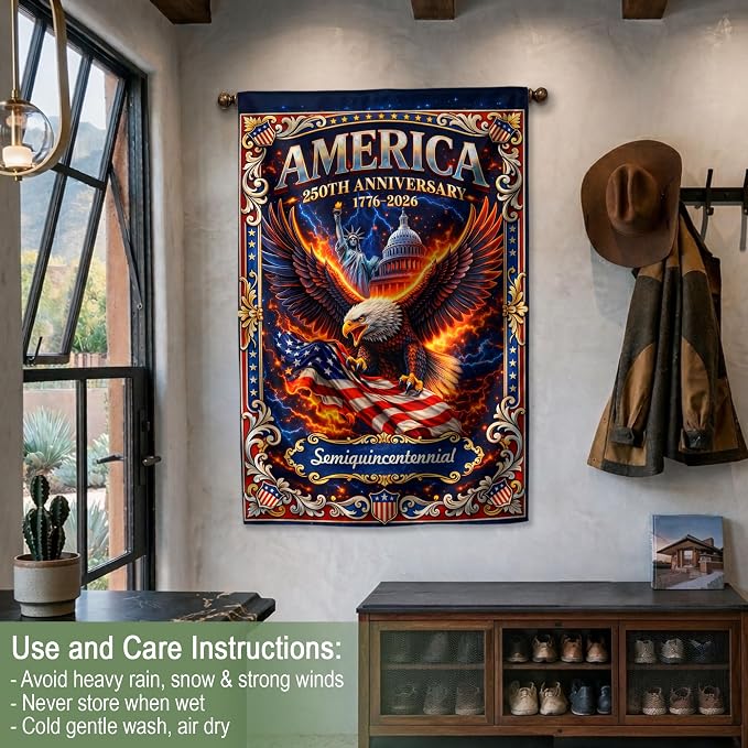 250th Anniversary Patriotic Design, 1776-2026 Commemorative, 250 Anniversary Usa Flag, Garden Flags For Outside, Front And Back Print 4 (30x40 Inch)