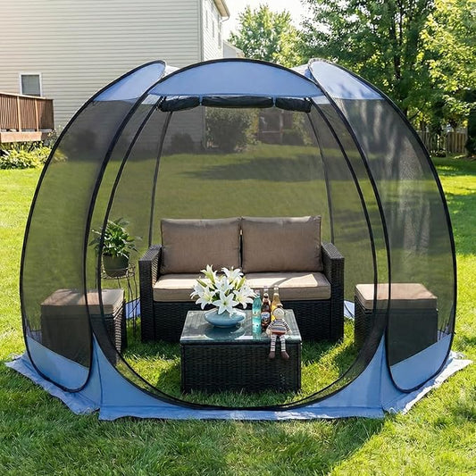Alvantor Pop Up Screen House Tent, Instant Outdoor Gazebo with Mosquito Netting & UPF 50+ Sun Protection, Portable Canopy Shelter for Patio, Backyard, Camping (2-10 Person)