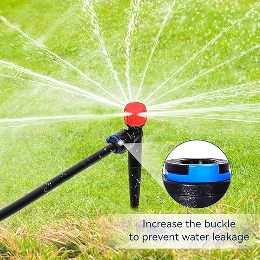 40PCS 1/4 inch Tubing Drip Irrigation Vortex Emitters,Degree Drip Emitter Sprayer with Stake, Irrigation Dripper Sprinklers for Drip Irrigation System Parts & Connectors