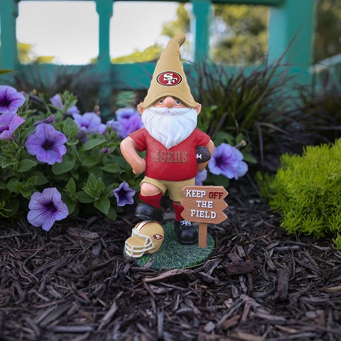 FOCO NFL Unisex-Adult NFL Team Logo Keep Off The Field Garden Statue Outdoor Gnome 8"