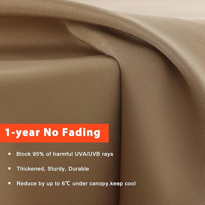 ABCCANOPY 9ft Outdoor Umbrella Replacement Top Suit 8 Ribs (Light Beige)