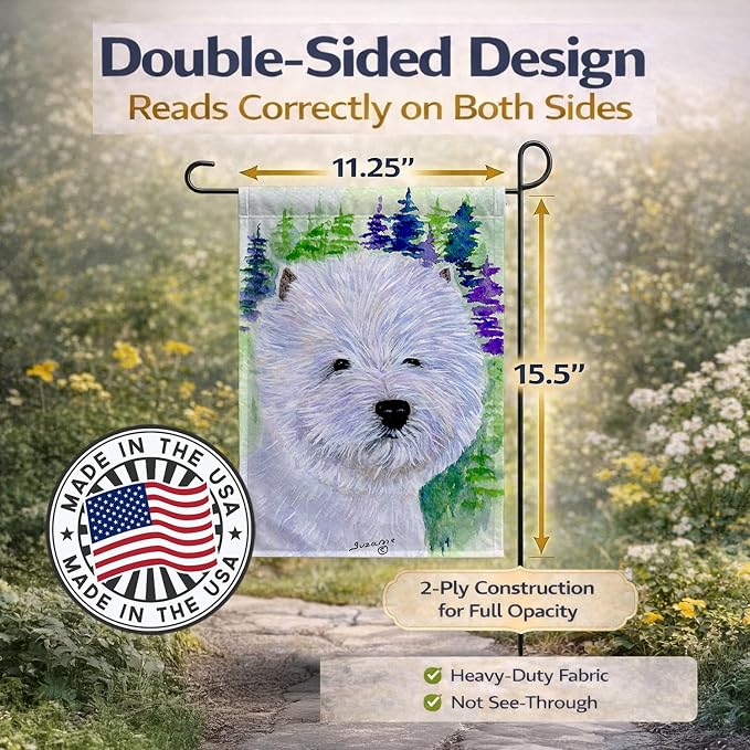 Caroline's Treasures SS8002GF Westie Garden Flag Mailbox Flag Decorative Yard Flag Banner Outside Patio Artwork Yard Flower Beds, Garden Size, Multicolor
