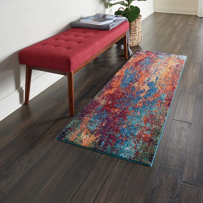 Nourison Home Celestial Atlantic 3' x 5' Area Rug - Easy Clean, Non Shedding, Bed Room, Living Room, Dining Room, Kitchen (3' x 5')