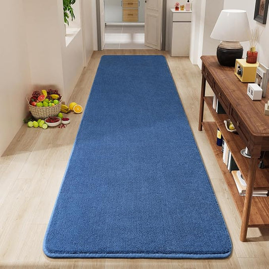 Amearea Modern Soft Hallway Runner Rug, 2x8 Feet Long Runners for Hallways | Washable Runner Rugs, Non Slip Memory Foam Rug Blue Runner Rugs Carpet for Entrance Kitchen Kids Room Decor