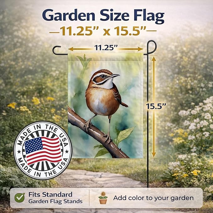 Caroline's Treasures South Carolina Wren Garden Flag Mailbox Flag Decorative Yard Flag Banner Outside Patio Artwork Yard Flower Beds, Garden Size, Multicolor