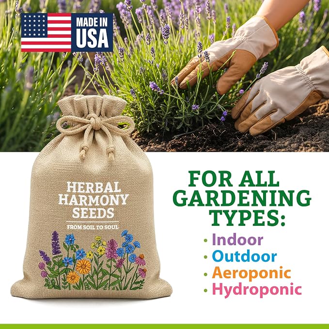 Medicinal Herb/Tea Seeds Garden -39 Variety Heirloom Gift Kit - Made in USA