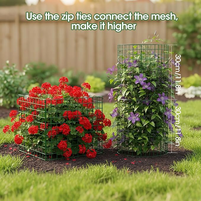 30 PCS Plant Protectors from Animals, 13"x13" Metal Plant Cages for Outdoor Plants, Reusable Plant Covers from Animals, Garden Cloche & Chicken Wire Cloche for Vegetables, Flowers, Seedlings