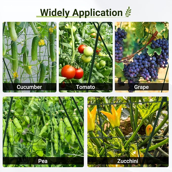 Cucumber Trellis for Garden - 4 Pack, 48" L x 24" W Garden Trellis for Climbing Plants Outdoor with Support Structures, A Frame Trellis for Climbing Vegetables Peas, Vine, Bean