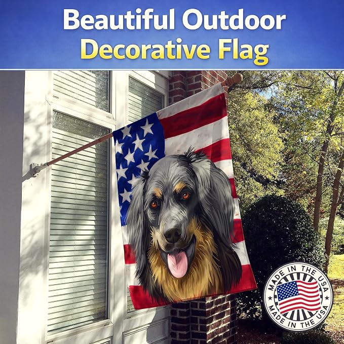 Caroline's Treasures CK6561CHF Hovawart Dog American Flag House Flag Large Porch Sleeve Pole Decorative Outside Yard Banner Artwork Wall Hanging, Polyester, House Size, Multicolor