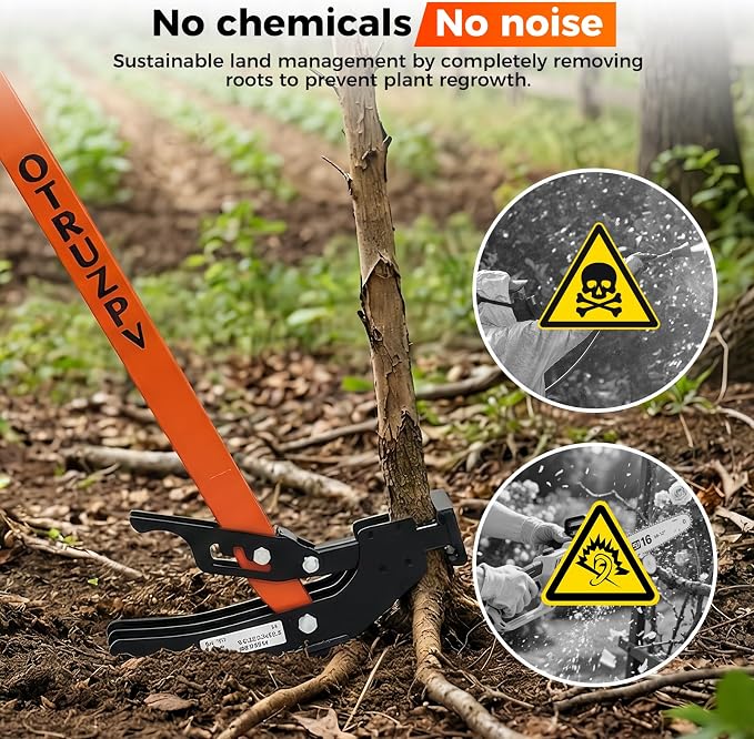 Heavy-Duty Sapling Puller Tool, High-Leverage Tree Puller for 1/4" to 2" Roots, Manual Root Remover for Shrubs, Vines and Thorns, Effort-Saving Weed Puller for Garden, Farm and Landscaping