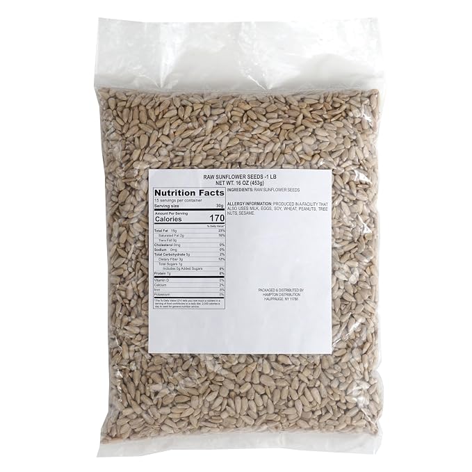 Raw Sunflower Seeds, 1 Pound Bag, Hampton Distribution