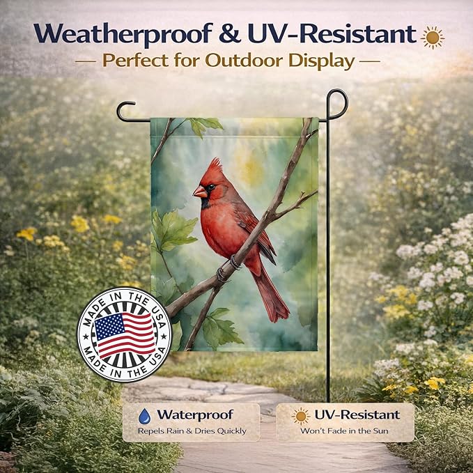Caroline's Treasures West Virginia Northern CardInal Garden Flag Mailbox Flag Decorative Yard Flag Banner Outside Patio Artwork Yard Flower Beds, Garden Size, Multicolor