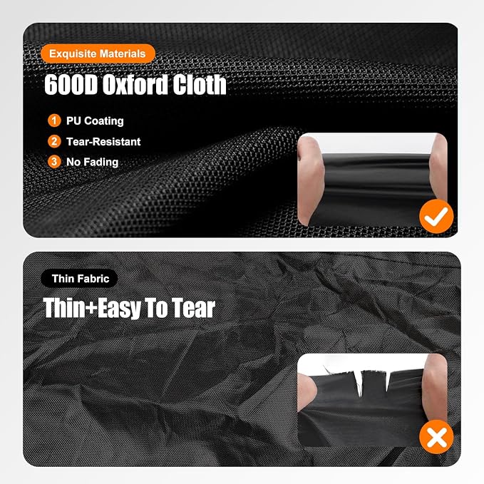 Heavy Duty Tractor Cover with Backhoe Waterproof 600D Oxford – Fits John Deere, Kubota, Mahindra, New Holland, Massey Ferguson Compact Tractors with Backhoe – All Weather Protection with Storage Bag