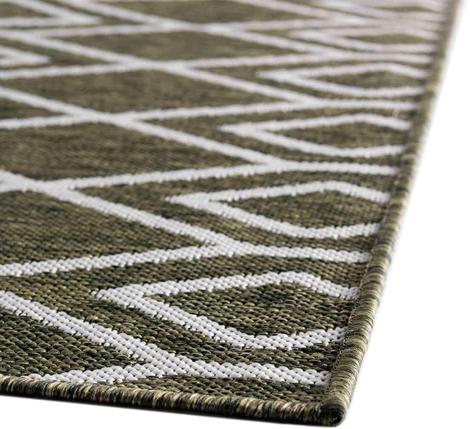 Jill Zarin Outdoor Collection Area Rug - Turks and Caicos (5' 3" x 8' Rectangle Green/Ivory)