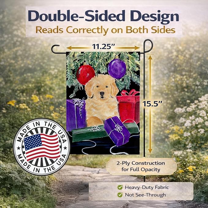 Caroline's Treasures SS8581GF Golden Retriever Garden Flag Mailbox Flag Decorative Yard Flag Banner Outside Patio Artwork Yard Flower Beds, Garden Size, Multicolor