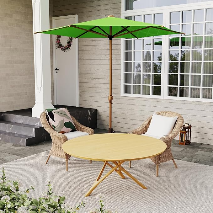 Abba Patio 7.5FT Outdoor Patio Umbrella Outdoor Table Umbrella with Crank Market Umbrella 6 Sturdy Ribs UV Protection Waterproof and Push Button Tilt for Garden Deck Backyard Pool,Apple Green