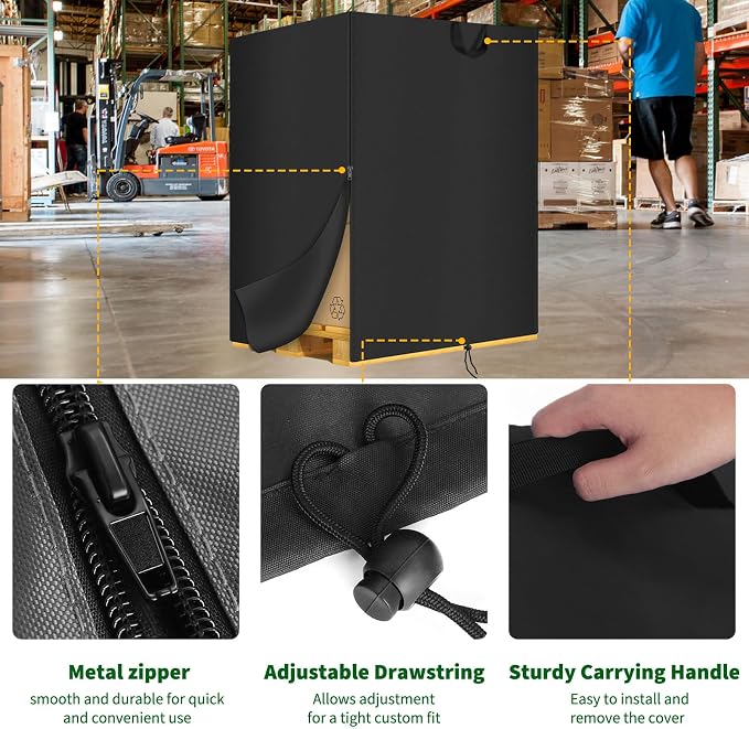 Outdoor Pallet Cover, Waterproof 420D Oxford Cargo Turnover Cover Protector Pallet Cushions Dust Covers Fit for 48"L x 42"W x 48"H