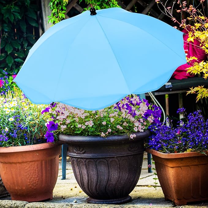 1pcs 26 Inch Plant Umbrellas for Outdoor Plants Garden Umbrella Shade for Potted Plant, Garden Bed Flower Pot Provide Shade to ‌defend Blazing Sun (Blue)