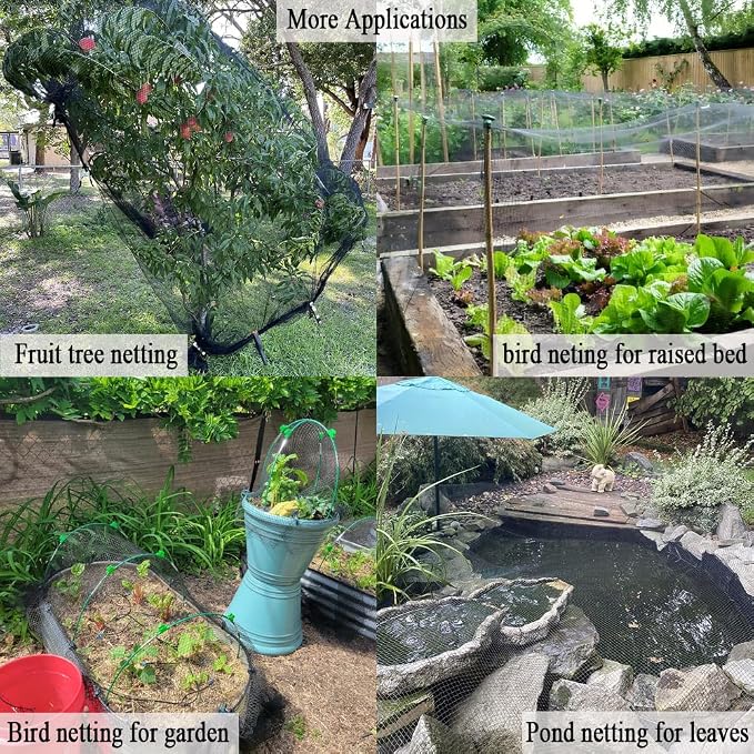 Bird Netting for Chicken Coop 50x50 FT, 1 in Mesh Chicken Run Netting Roof Cover Against Hawks, Eagles, Owls, Strong Woven Bird Netting for Garden, Fruit Tree, Plant, Vegetable Protection