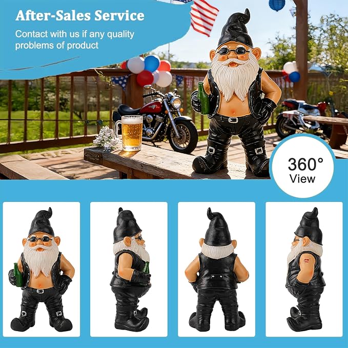 Teaeeno Garden Gnome Statue, Funny Gnomes Yard Decor Statues, Garden Gnome Weather Resistant Lawn Decor or Tabletop Figurines, Funny Animal Statue & Sculpture