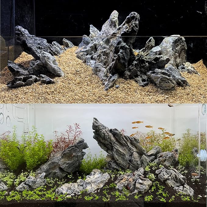 KINGRUI Natural Seiryu Rock Stone 11lb Dragon Stone for Aquarium Landscaping Models Fish Tank Decoration Reptile and Amphibian enclosures 3-6inch
