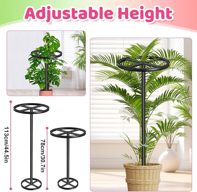 Metal Dragon Fruit Trellis, Adjustable Durable Dragon Fruit Plant Trellis Vertical Indoor Support Frame for Climbing Plants Trees Cactus Garden Outdoor Potted Support, 2 Pcs