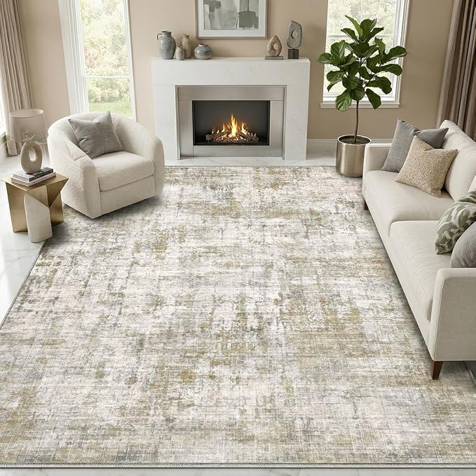 8x10 Area Rugs Washable Abstract Rug for Living Room Bedroom | Non Slip Soft Carpets Coastal Indoor Floor Stain Resistant Large Carpet for Bedroom Dining Room Farmhouse Nursery Office