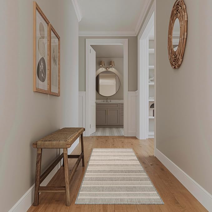 Nourison Home Horizon Indoor/Outdoor Grey 2' x 6' Area Rug - Easy Clean, Non Shedding, Bed Room, Living Room, Dining Room, Kitchen (6' Runner)