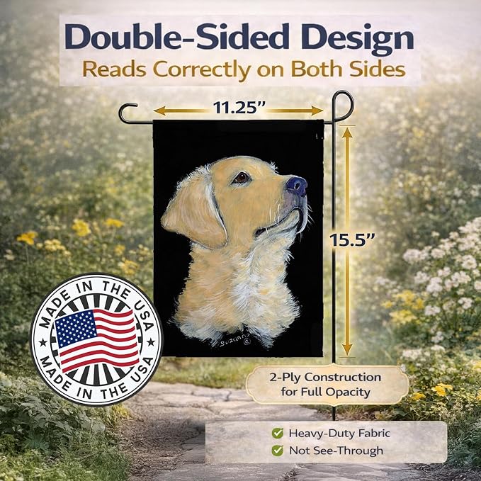 Caroline's Treasures SS8960GF Golden Retriever Garden Flag Mailbox Flag Decorative Yard Flag Banner Outside Patio Artwork Yard Flower Beds, Garden Size, Multicolor