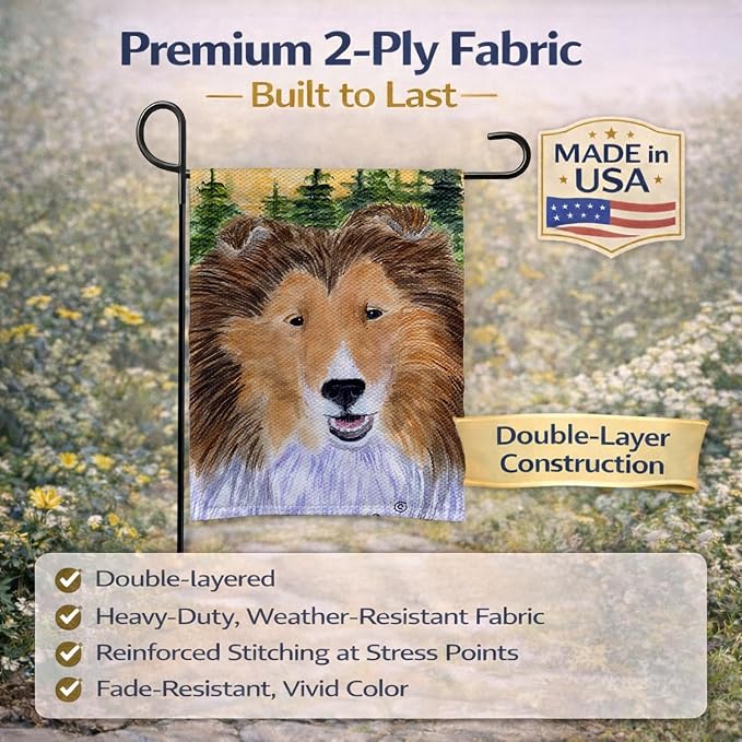 Caroline's Treasures SS8141GF Sheltie Garden Flag Mailbox Flag Decorative Yard Flag Banner Outside Patio Artwork Yard Flower Beds, Garden Size, Multicolor