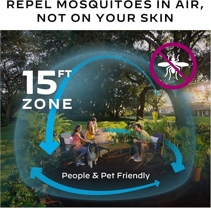 Thermacell Mosquito Repeller Patio Shield; Includes 12-Hour Refill; Highly Effective Mosquito Repellent for Patio; Bug Spray Alternative; Scent Free; No Candles or Flames