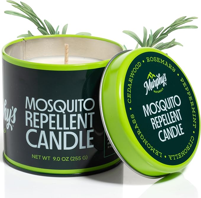 Murphy's Naturals Citronella Mosquito Repellent Candles, 9 oz (Pack of 1) | Soy & beeswax blend with rosemary, peppermint, citronella & lemongrass oils; 30-hour burn for patios & outdoor spaces