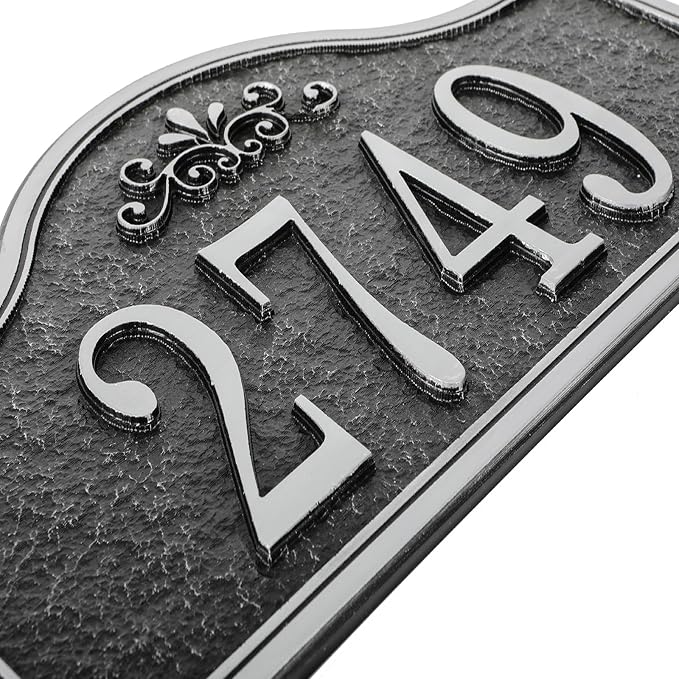 Address Sign Lawn Mounted - Custom House Number Plaque Sign,House Address Numbers for Outside House,Yard,Garden,Grass,Ground,Drive Way,Lawn, 4 Colors,13'' x7.5'', Thick Fade Resistant with Solid Metal
