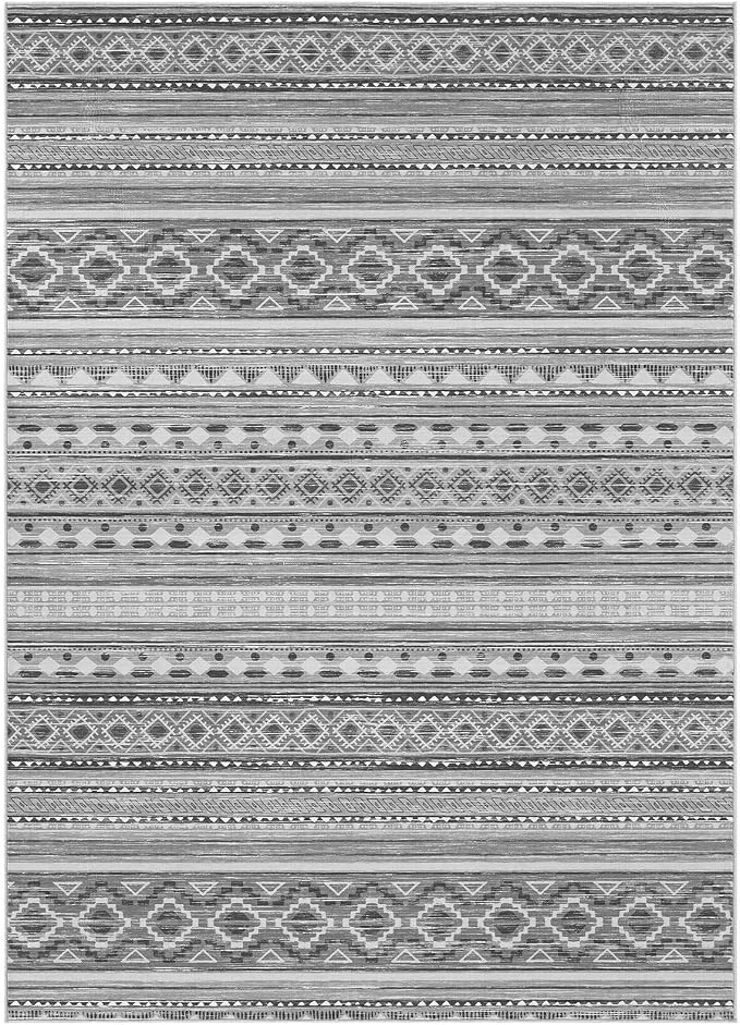cotiled 10x12 Area Rugs Washable Boho Living Room Rug Beige Grey | Solve Modern Neutral Trendy Home Decor - Stain Resistan Carpet for Bedroom Farmhouse Beige Grey