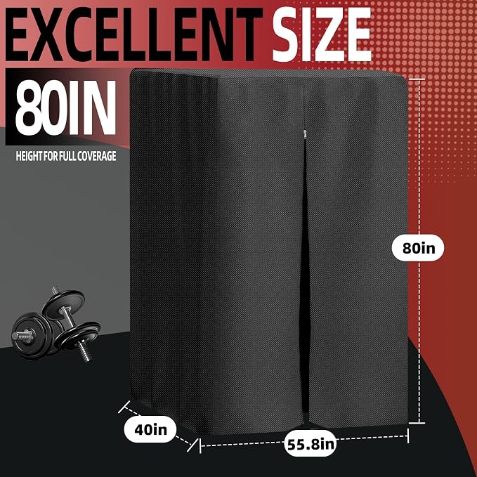 Gym Rack Cover, with Waterproof Zipper,Suitable for Squat Rack/Weight Lifting Rack/Home Gym Workout Equipment Protective Cover,420D Oxford Cloth UV Protection, Dustproof