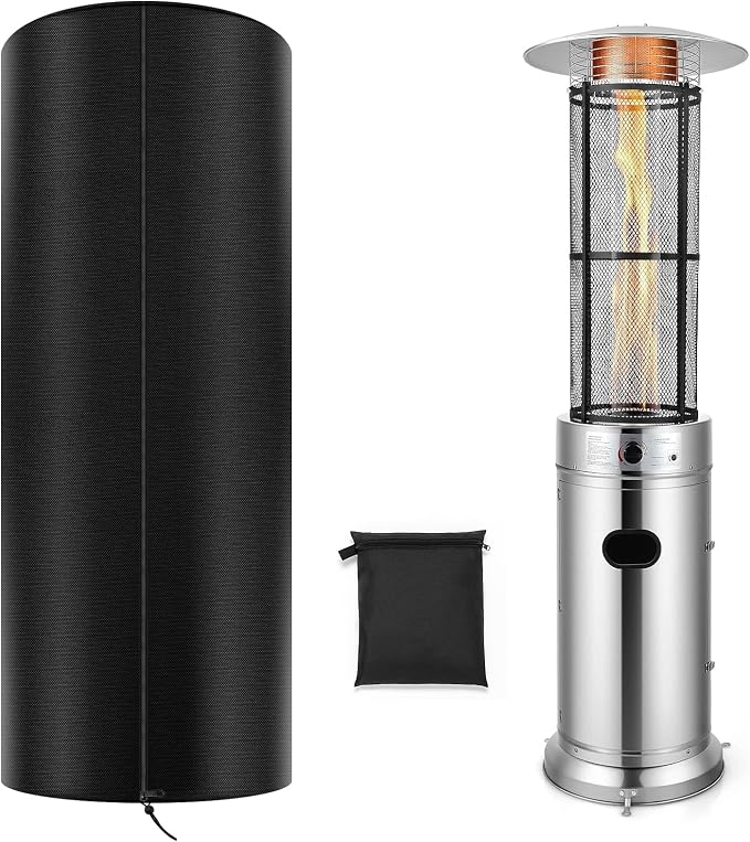 LPG Patio Heaters Cover, Cylinder Tower Patio Heater Covers, Heavy-duty and Weather-resistant Oxford Fabric, Waterproof, Dust-proof, Snow-proof, Windproof, with Zipper and Storage Bag