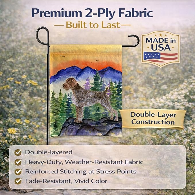 Caroline's Treasures SS8226GF German Wirehaired Pointer Garden Flag Mailbox Flag Decorative Yard Flag Banner Outside Patio Artwork Yard Flower Beds, Garden Size, Multicolor