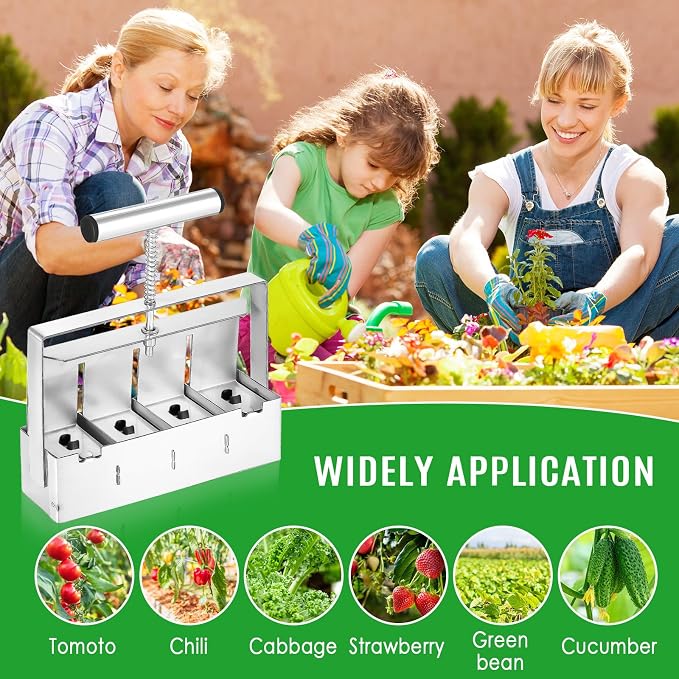 Manual Soil Block Maker Micro Soil Blocker Set 2 inch Soil Block Soil Blocking Tool for Seed Stater Tray