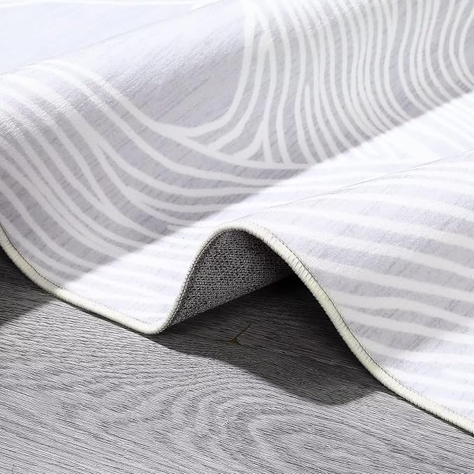 GAOMON Modern Area Rug Washable Mat 2x6 Soft Faux Wool Carpet Entryway Contemporary Non-Slip Long Indoor Hallway Kitchen Runners for Living Room Bedroom Accent Rug Grey