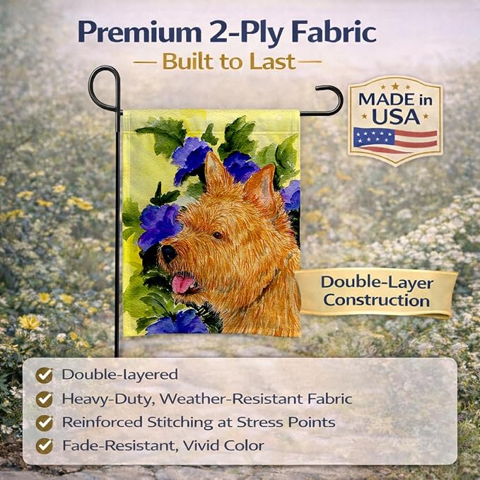 Caroline's Treasures SS8421GF Norwich Terrier Garden Flag Mailbox Flag Decorative Yard Flag Banner Outside Patio Artwork Yard Flower Beds, Garden Size, Multicolor