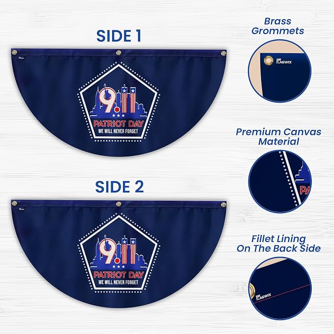 FLAGWIX American 9/11 Flag Patriot Day - Non-Pleated American Bunting Flags Outdoor 1.5x3 ft (Pack 1) - 911 Flag Patriotic Decorations, Outside Decorations for Yard, Patriotic Flags for Garden Decor