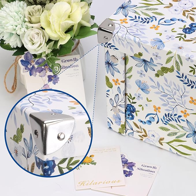 Greeting Card Storage Box Collapsible Card Organizer with 16 Dividers and Sticker Greeting Card Keeper for Holiday Birthday Photos Recipes Envelopes Large Cards Crafts Scrapbooking